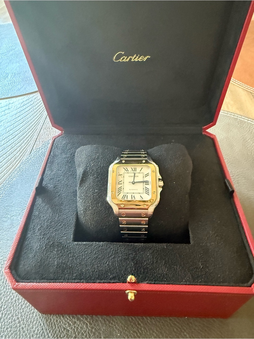 Cartier Two-Tone Santos Watch — Gold and Silver